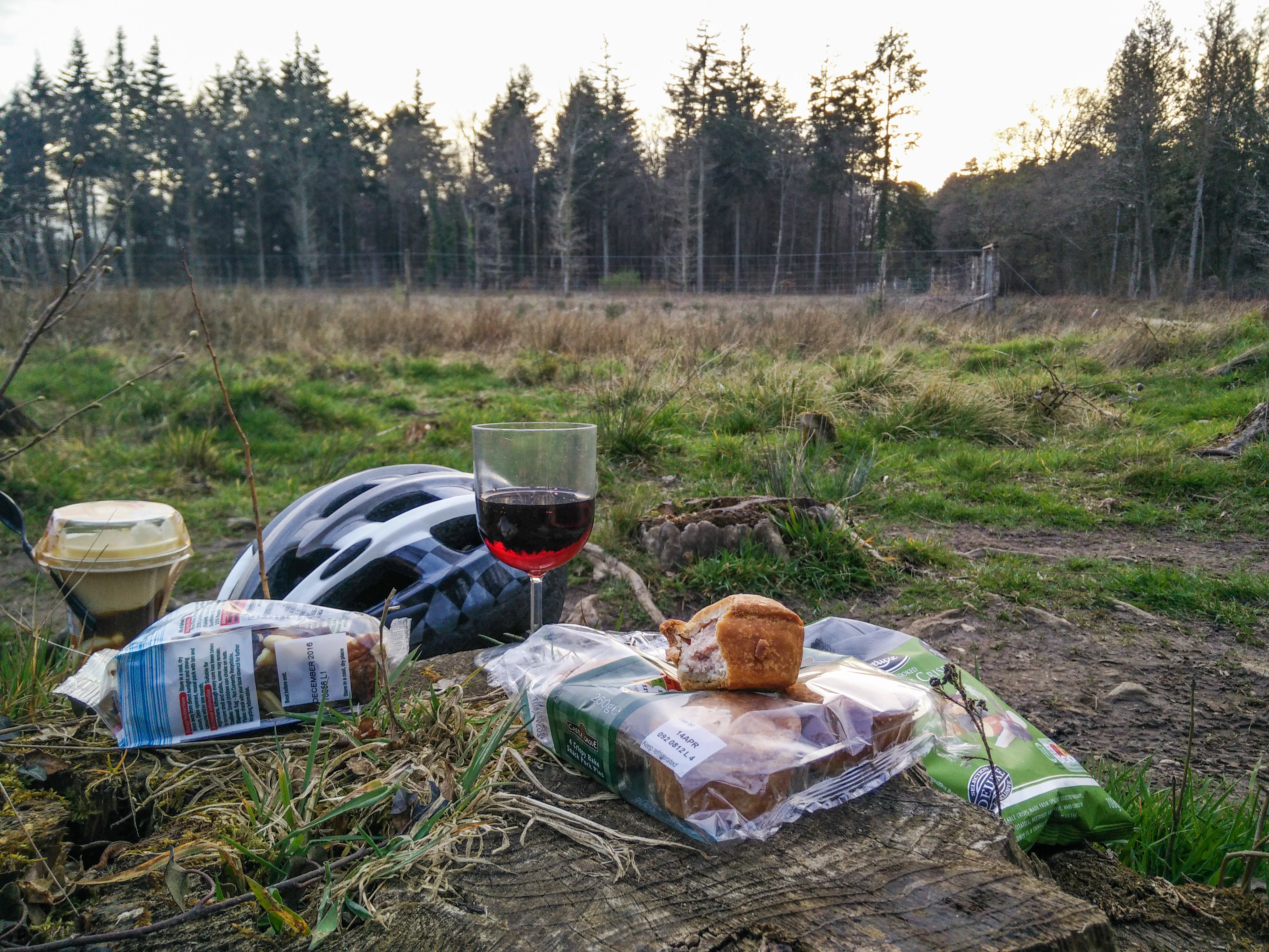 My picnic spot. (No picnic is complete without wine!)