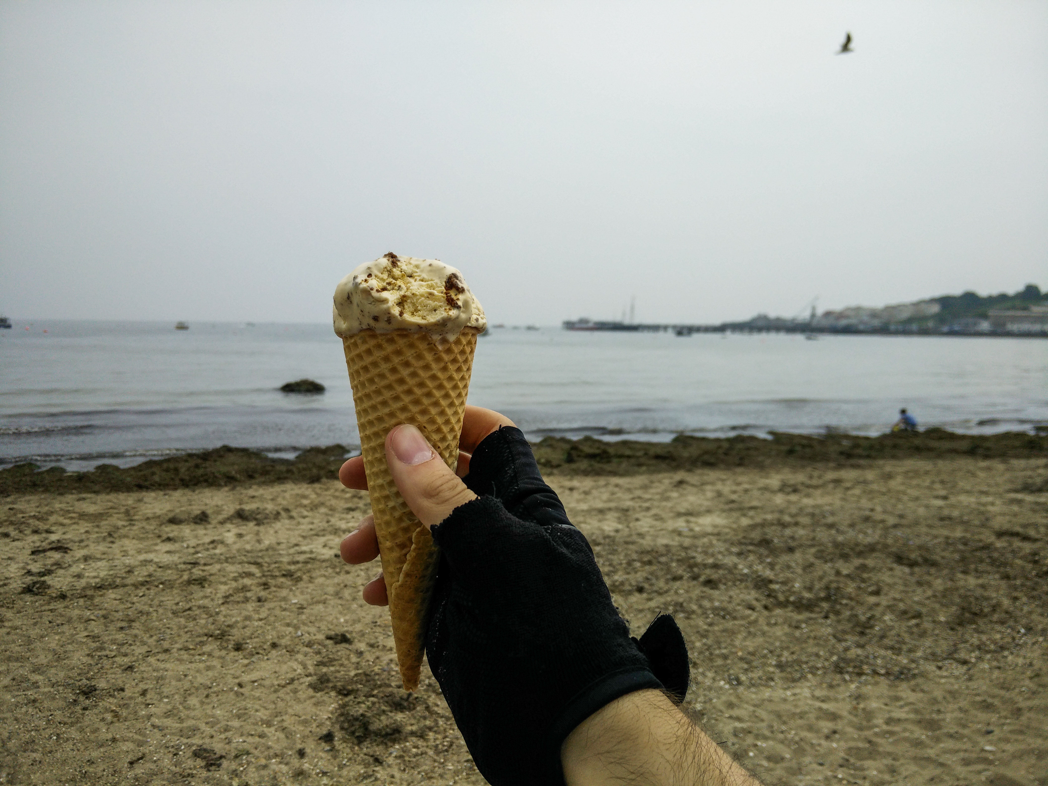 An ice cream on the seafront at Swanage.